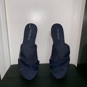 Navy Blue Wedge Sandal